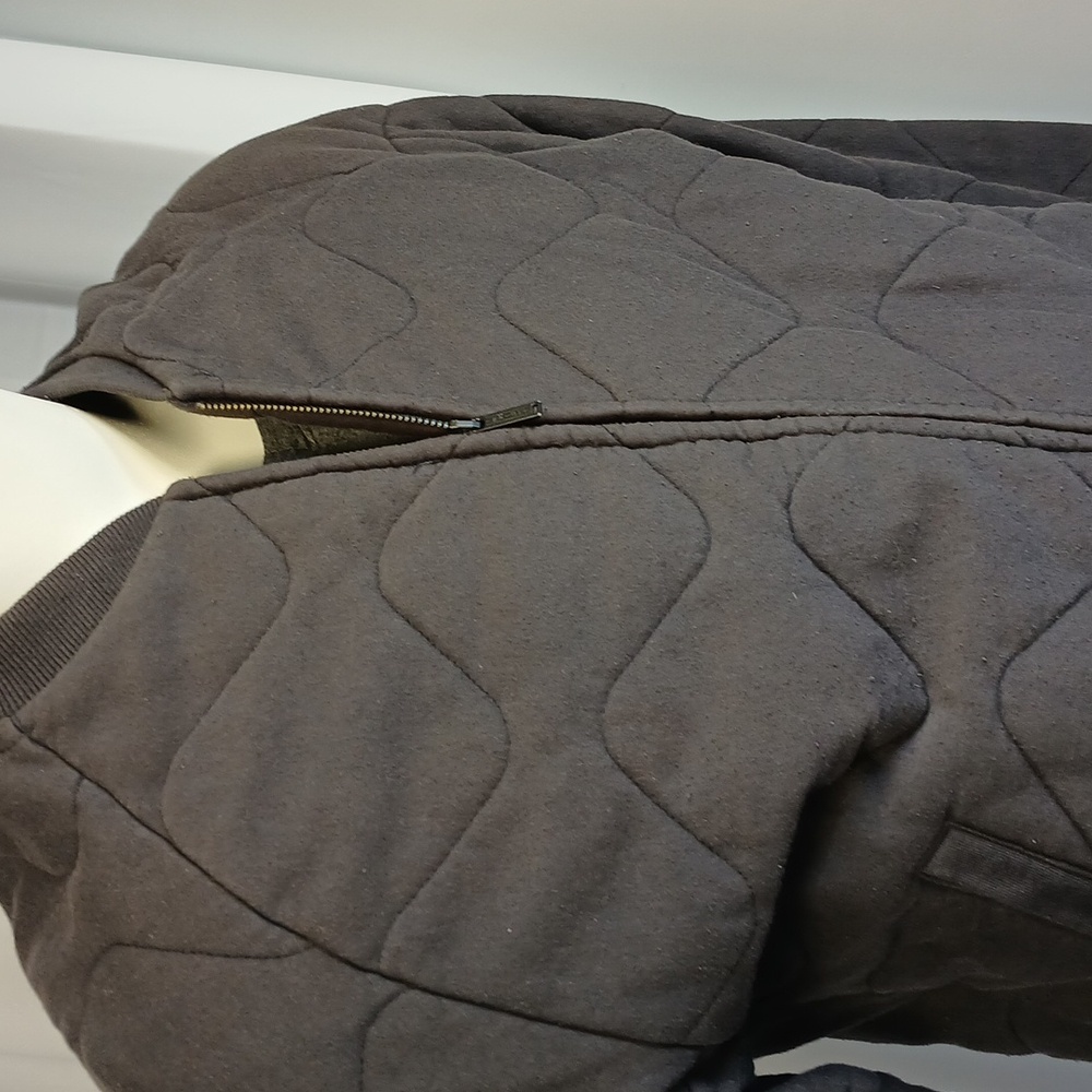 Insight men's gray cotton blend banded collar quilted jacket.  Medium